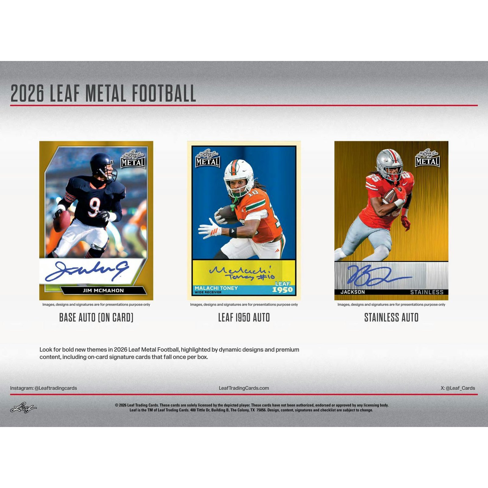2026 Leaf Metal Football Hobby 10-Box Case - Image 9