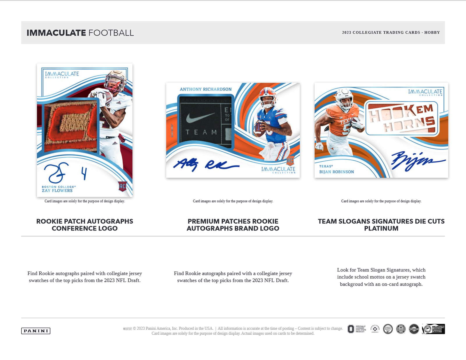 2023 Panini Immaculate Collegiate Football Hobby 5 Box Case - Image 3