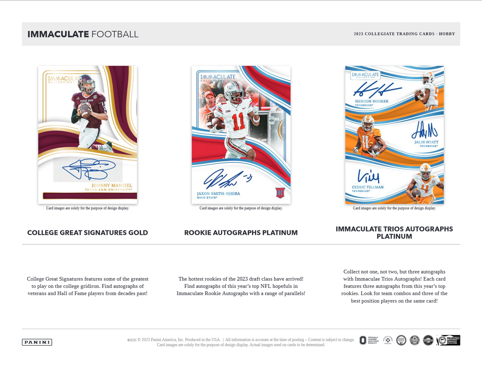 2023 Panini Immaculate Collegiate Football Hobby 5 Box Case - Image 4