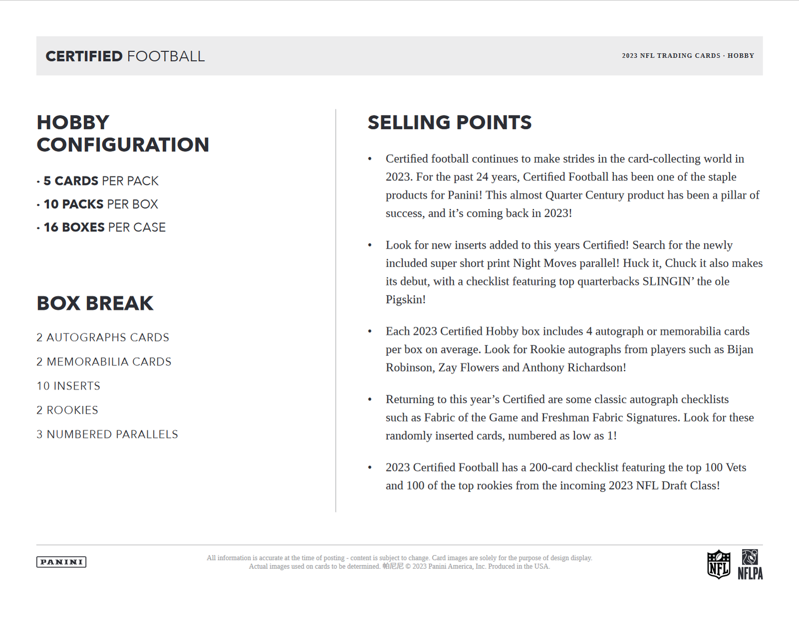 2023 Panini Certified Football Hobby 16 Box Case - Image 6