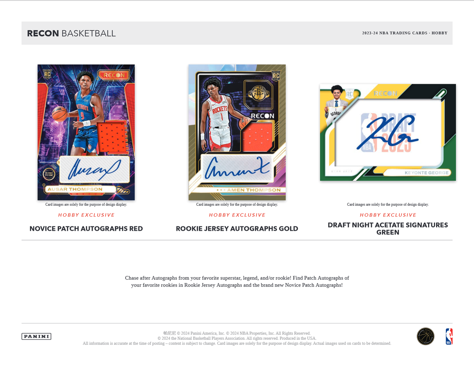 2023-24 Panini Recon Basketball Hobby Box - Image 3