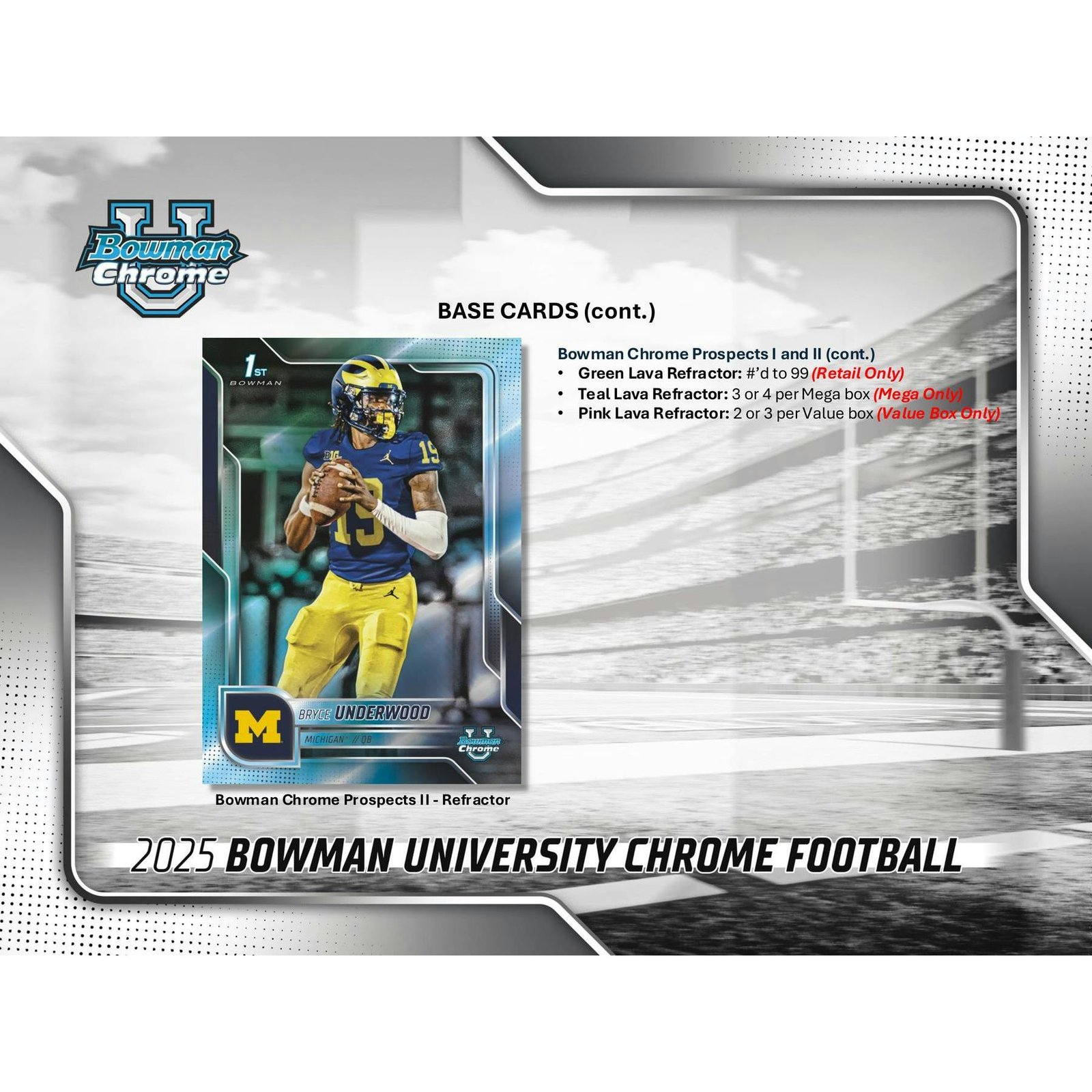 2025 Bowman University Chrome Football Blaster 40-Box Case - Image 9